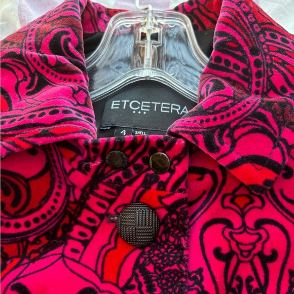 Etcetera hot pink and red velvet jacket size 4 - Picture 3 of 10